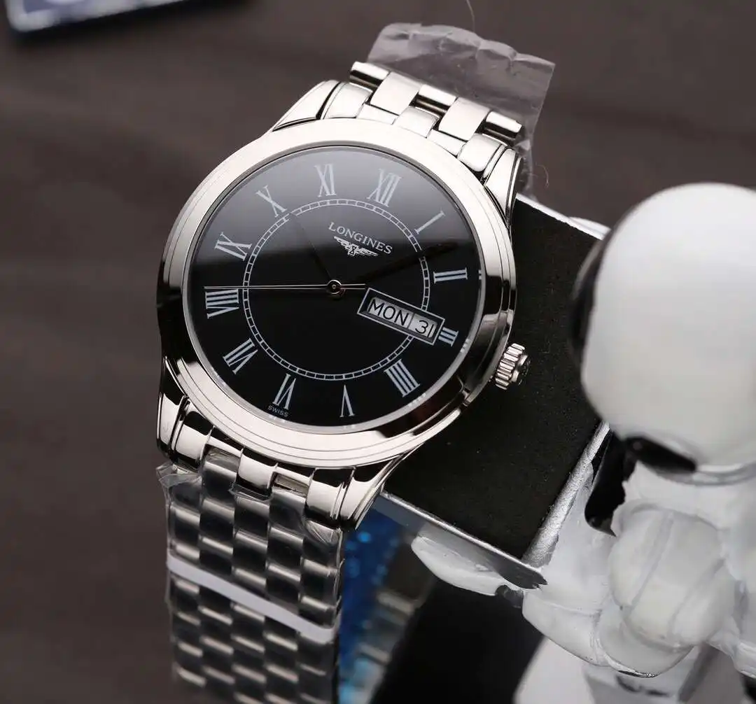 General Watches Longines Lang@Qin watch men's watch with original fully automatic mechanical movement top 316 stainless steel case strap mineral super mirror diameter 39mm KK04850 1 view 6
