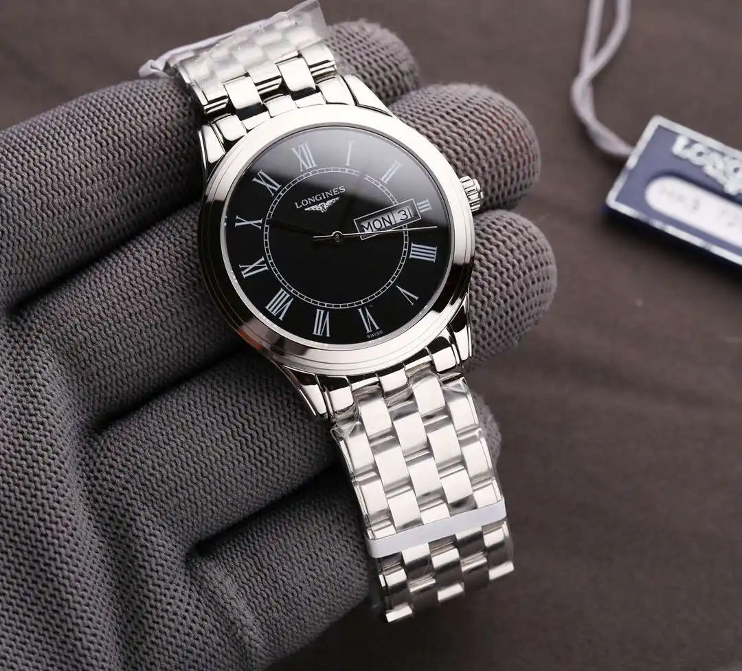 General Watches Longines Lang@Qin watch men's watch with original fully automatic mechanical movement top 316 stainless steel case strap mineral super mirror diameter 39mm KK04850 1 view 7