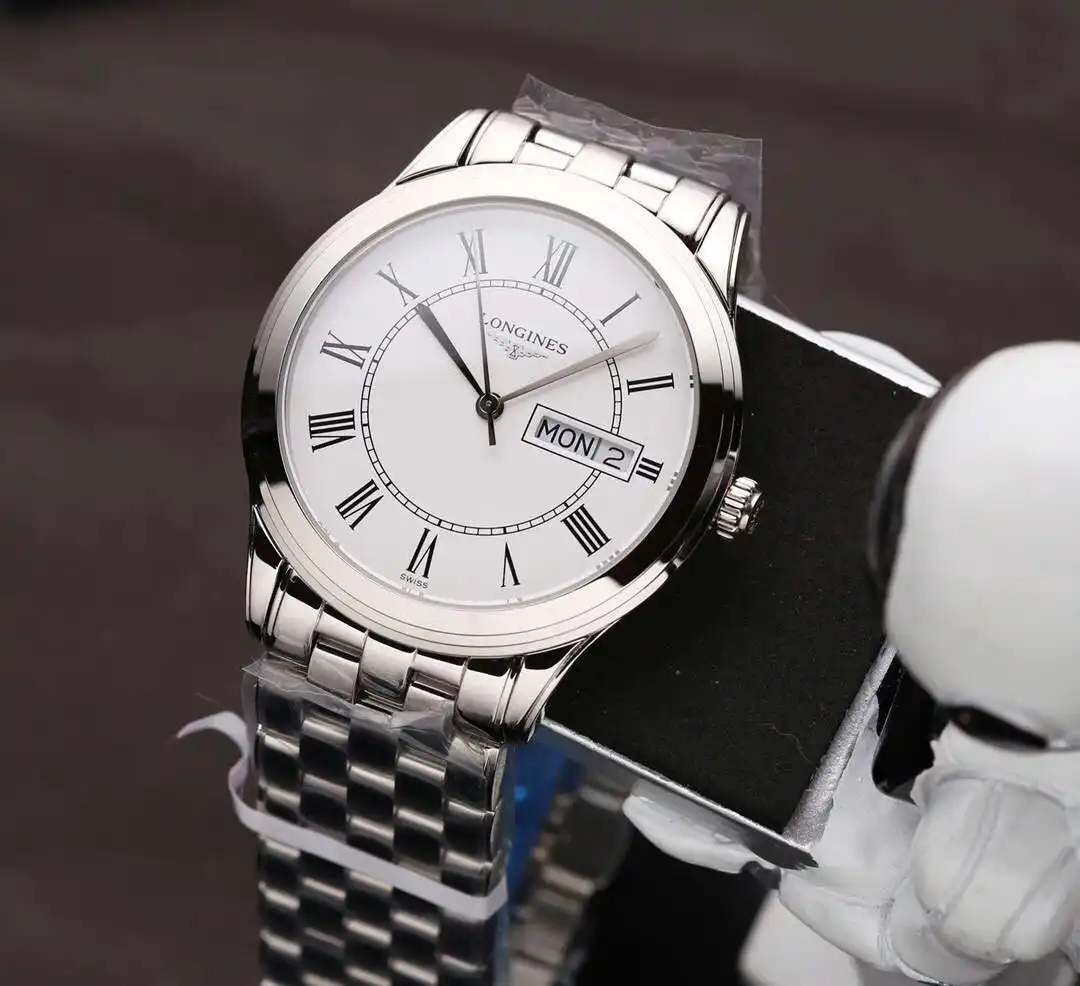 General Watches Longines Lang@Qin watch men's watch with original fully automatic mechanical movement top 316 stainless steel case strap mineral super mirror diameter 39mm KK04850 1 view 9