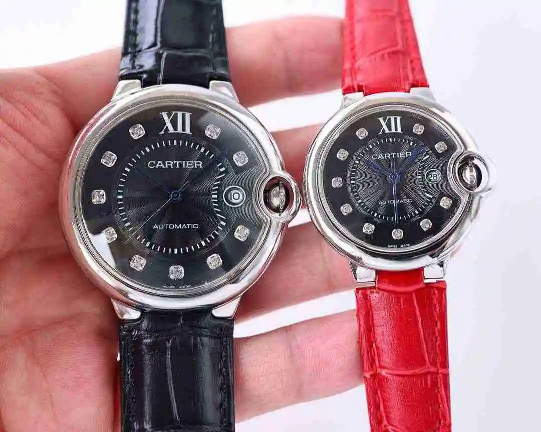 General Watches Cartier Watch Couple Paired Watch with Original Fully Automatic Mechanical Movement Top grade 316 Precision Steel Case with Mineral Super Strong Mirror Diameter Large 42mm Small 33mm kk07500 view 6