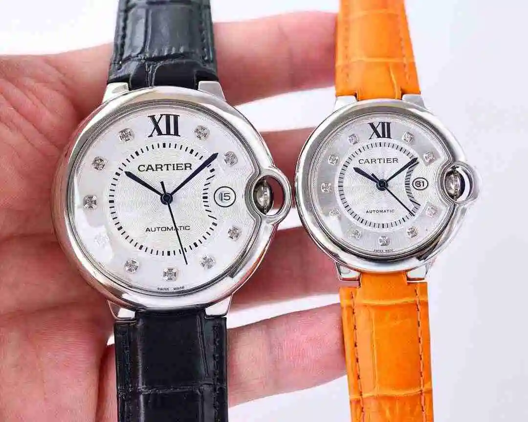 General Watches Cartier Watch Couple Paired Watch with Original Fully Automatic Mechanical Movement Top grade 316 Precision Steel Case with Mineral Super Strong Mirror Diameter Large 42mm Small 33mm kk07500 view 7