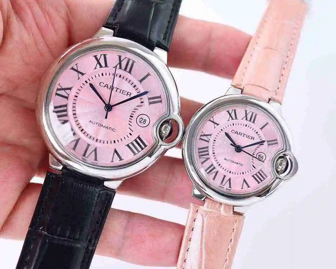 General Watches Cartier Watch Couple Paired Watch with Original Fully Automatic Mechanical Movement Top grade 316 Precision Steel Case with Mineral Super Strong Mirror Diameter Large 42mm Small 33mm kk07500 view 8