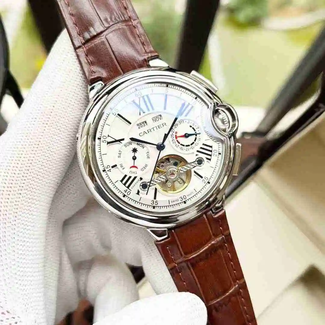 General Watches Cartier Watch Men's Watch Paired with Original Fully Automatic Mechanical Movement Top Grade 316 Precision Steel Case with Mineral Super Strong Mirror Diameter 44mm KK05250 3 view 8