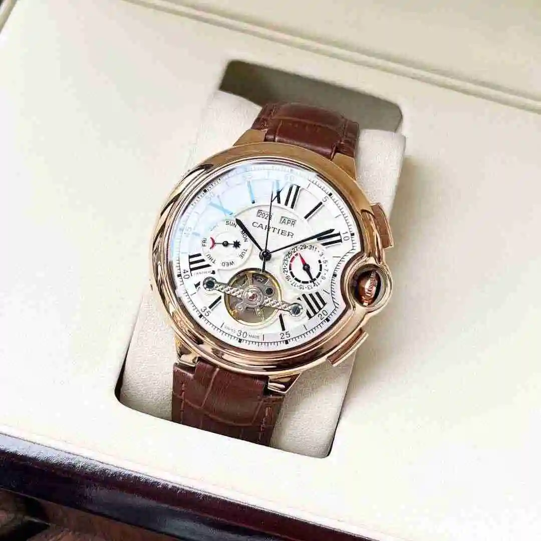 General Watches Cartier Watch Men's Watch Paired with Original Fully Automatic Mechanical Movement Top Grade 316 Precision Steel Case with Mineral Super Strong Mirror Diameter 44mm KK05250 3 view 9