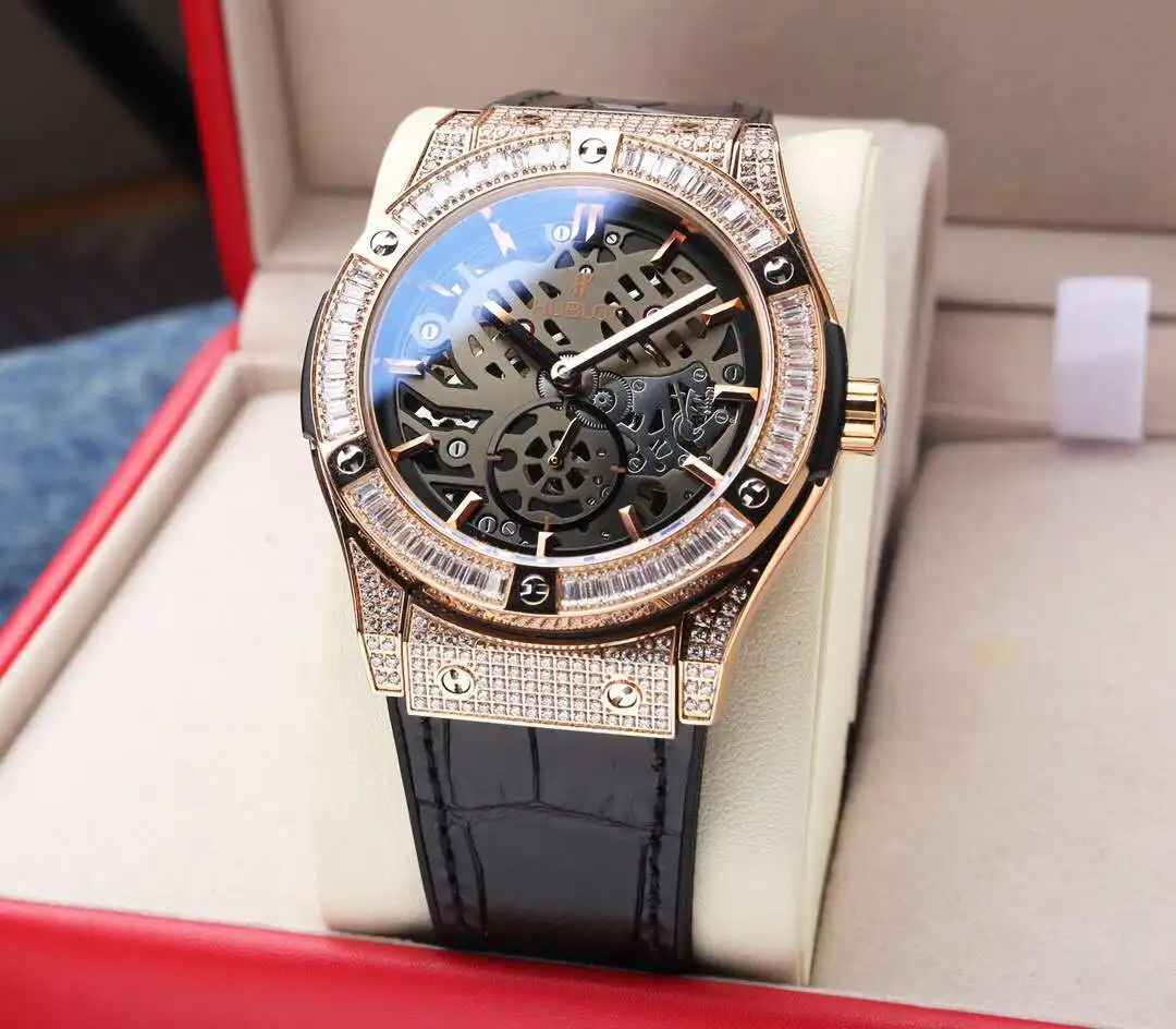 General Watches Hublot Heng@bao watch men's watch with original fully automatic mechanical movement top 316 stainless steel case strap mineral super mirror diameter 44mm KK06450 view 5