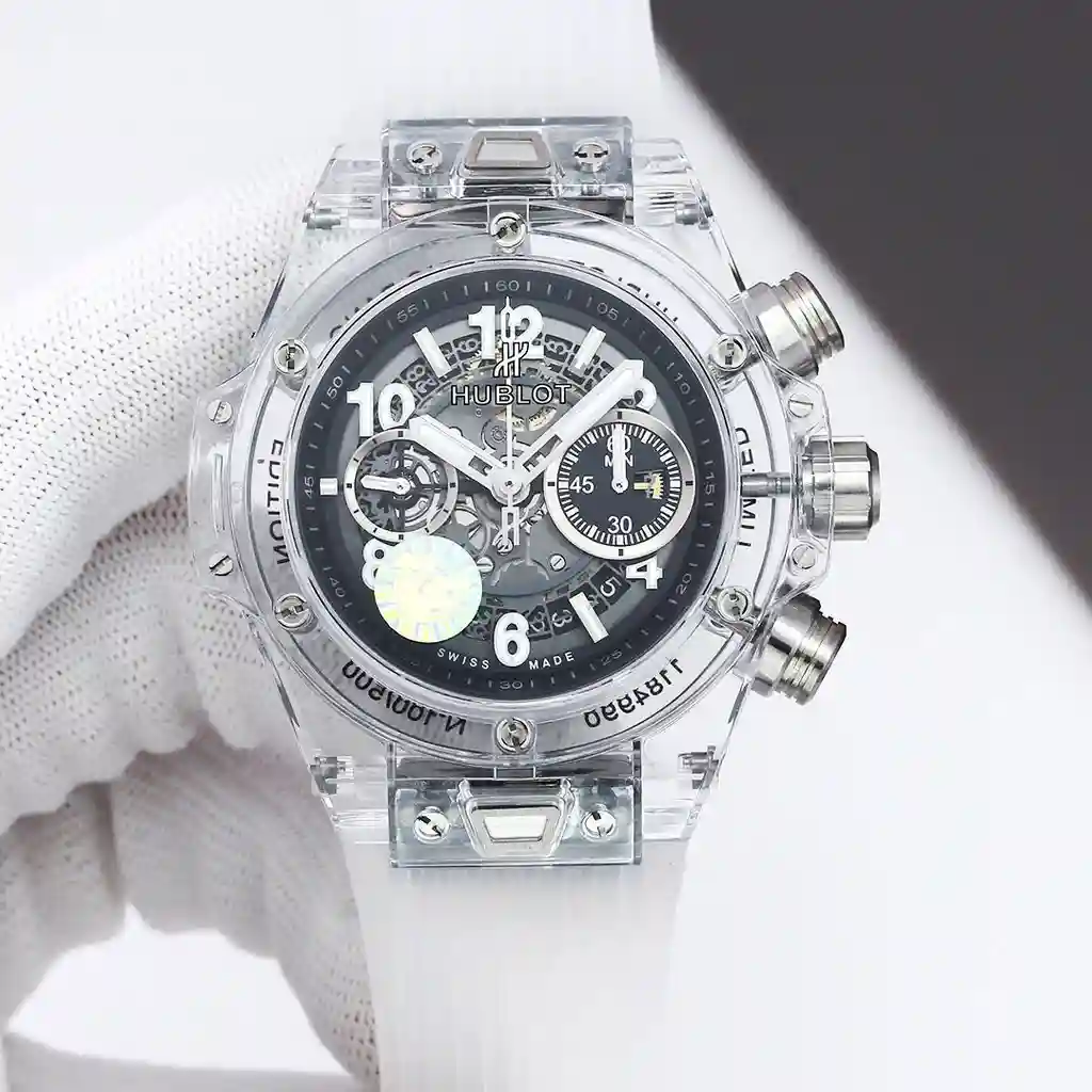 General Watches Hublot watch men's watch with original fully automatic mechanical movement top 316 stainless steel case strap mineral super mirror diameter 45mm KK016500 view 9
