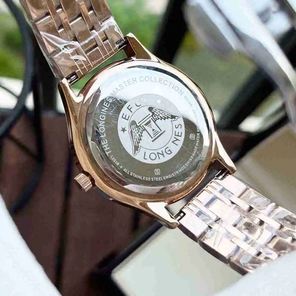 General Watches Longines Watch Couple Watch Paired with Original Fully Automatic Mechanical Movement Top Grade 316 Precision Steel Case with Mineral Super Strong Mirror Diameter Men's 40mm Women's 30mm KK view 3