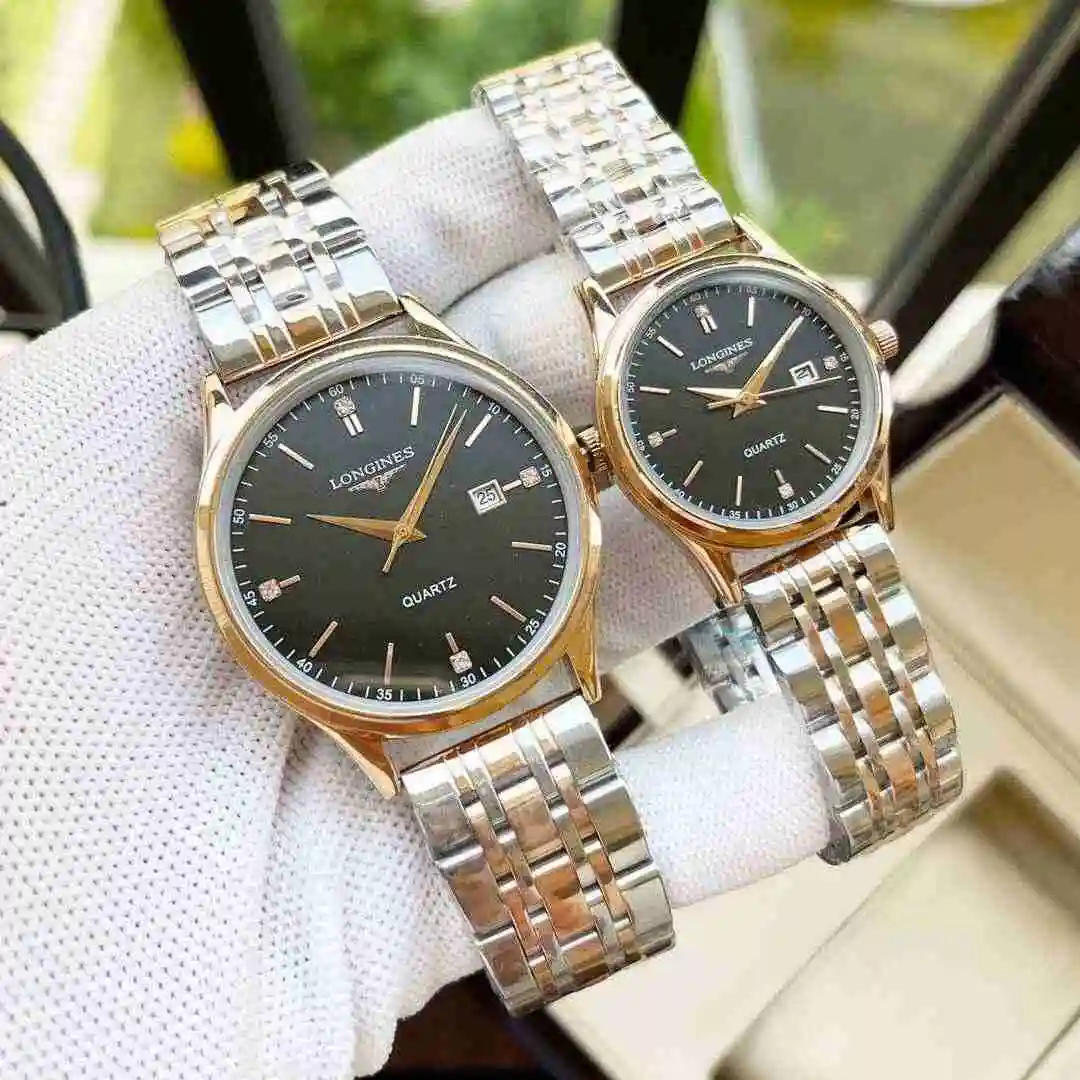 General Watches Longines Watch Couple Watch Paired with Original Fully Automatic Mechanical Movement Top Grade 316 Precision Steel Case with Mineral Super Strong Mirror Diameter Men's 40mm Women's 30mm KK view 7