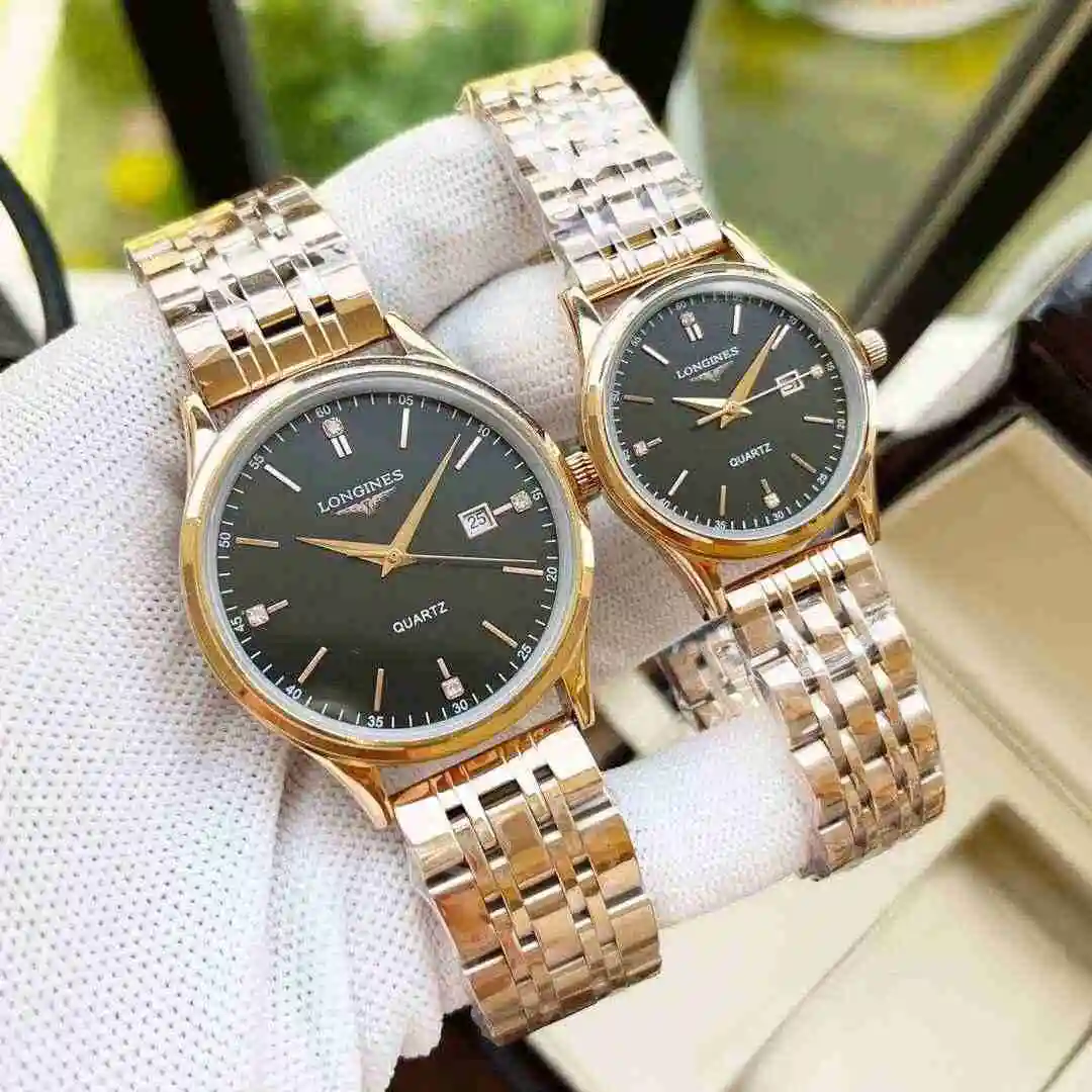 General Watches Longines Watch Couple Watch Paired with Original Fully Automatic Mechanical Movement Top Grade 316 Precision Steel Case with Mineral Super Strong Mirror Diameter Men's 40mm Women's 30mm KK view 9