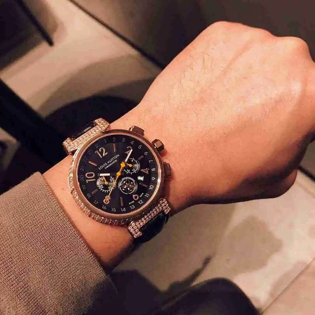 General Watches LV watch for men with original fully automatic mechanical movement, top grade 316 precision steel case with mineral super strong mirror diameter 41mm KK06250 view 5