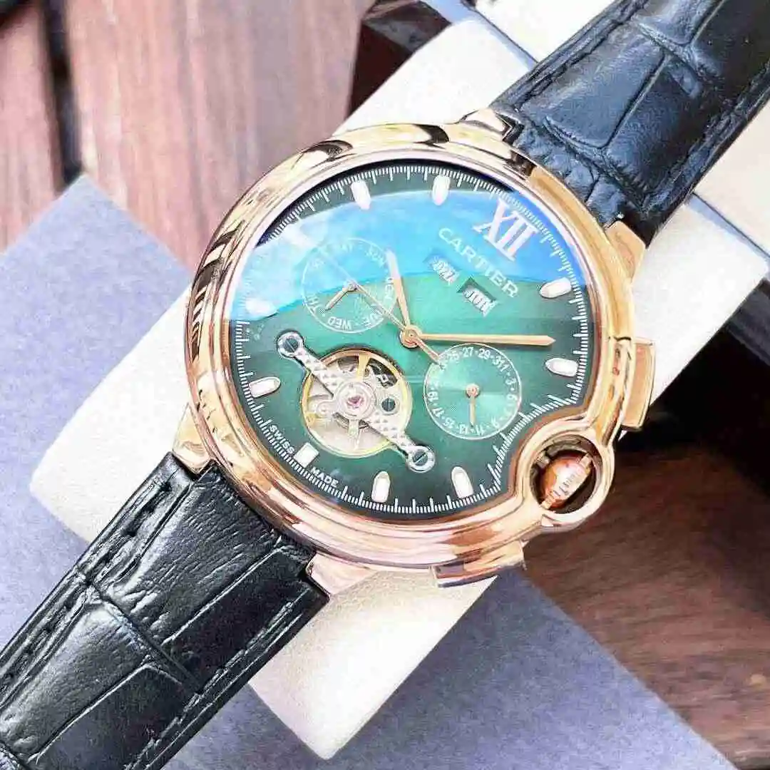 General Watches Cartier Watch Men's Watch Paired with Original Fully Automatic Mechanical Movement Top Grade 316 Precision Steel Case with Mineral Super Strong Mirror Diameter 44mm KK05400 view 5