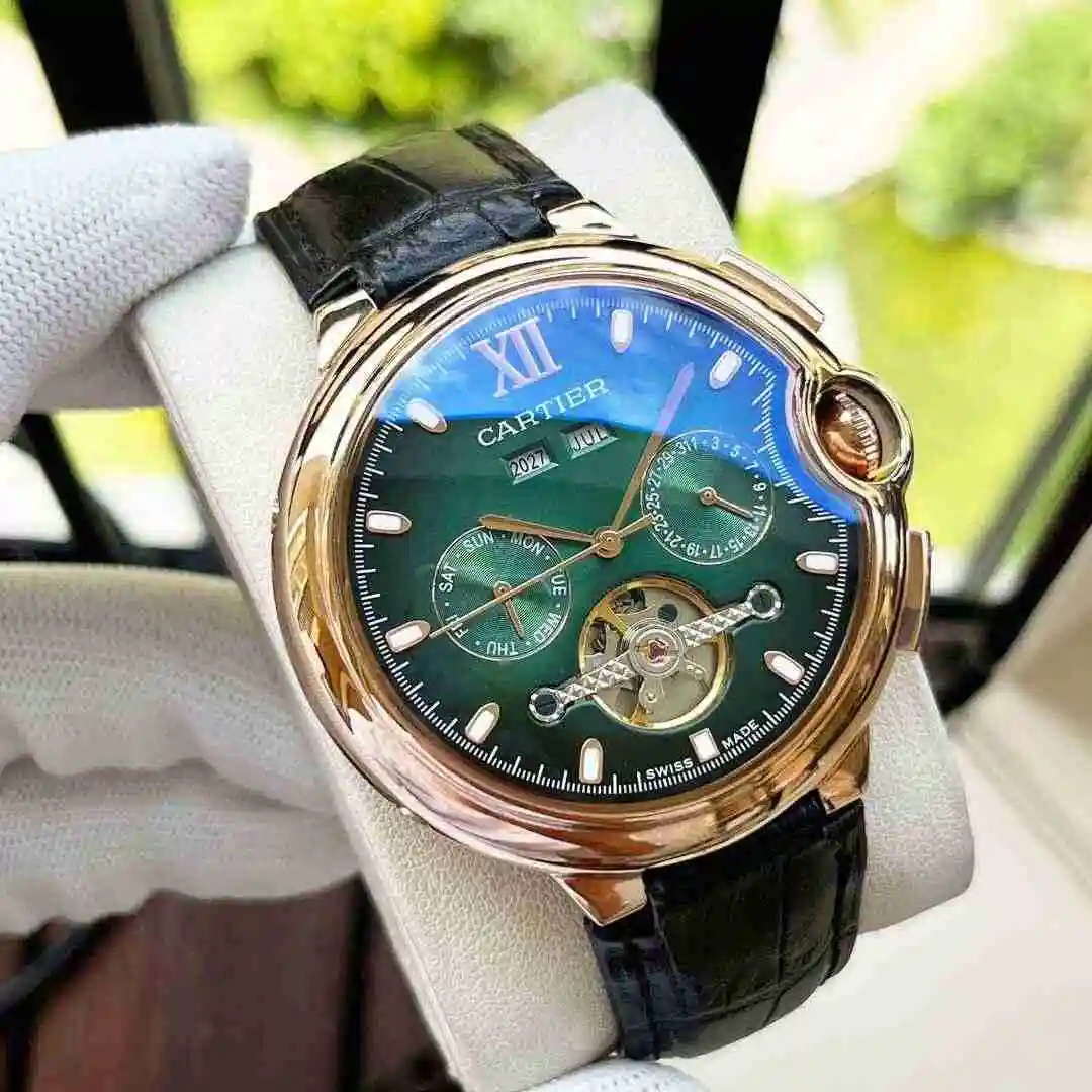 General Watches Cartier Watch Men's Watch Paired with Original Fully Automatic Mechanical Movement Top Grade 316 Precision Steel Case with Mineral Super Strong Mirror Diameter 44mm KK05400 view 6