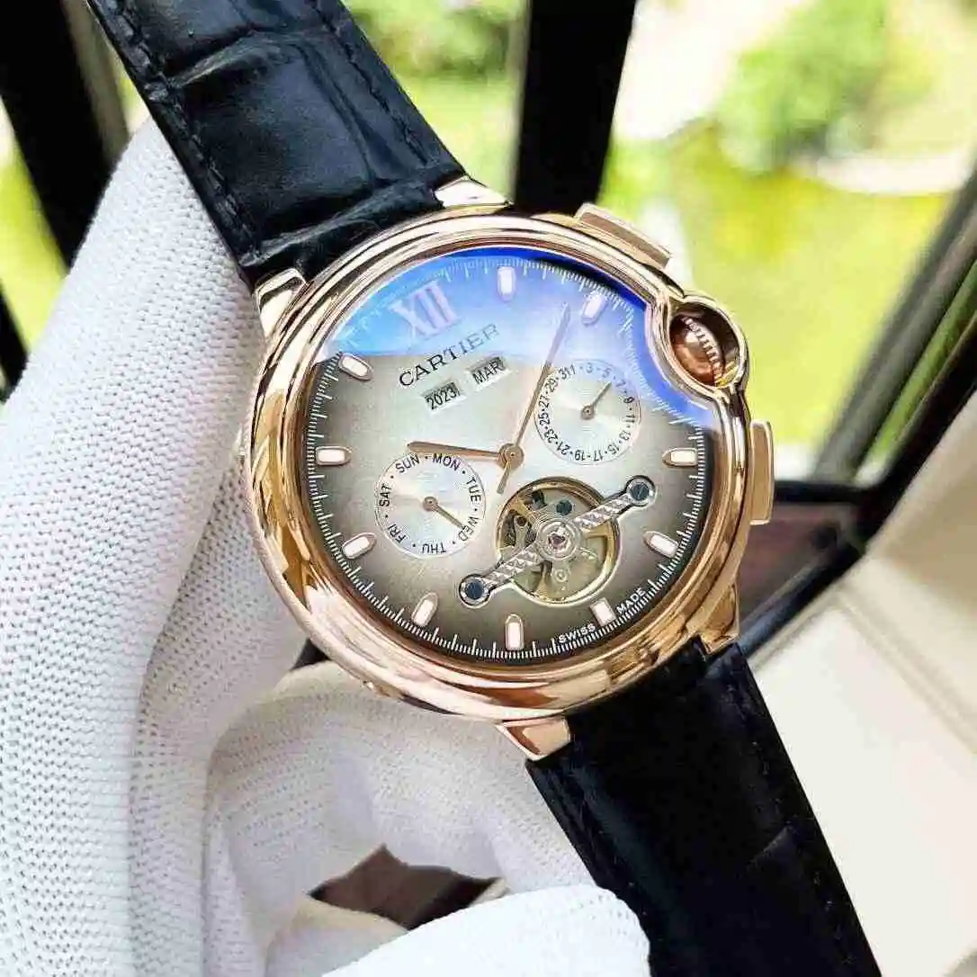 General Watches Cartier Watch Men's Watch Paired with Original Fully Automatic Mechanical Movement Top Grade 316 Precision Steel Case with Mineral Super Strong Mirror Diameter 44mm KK05400 view 8