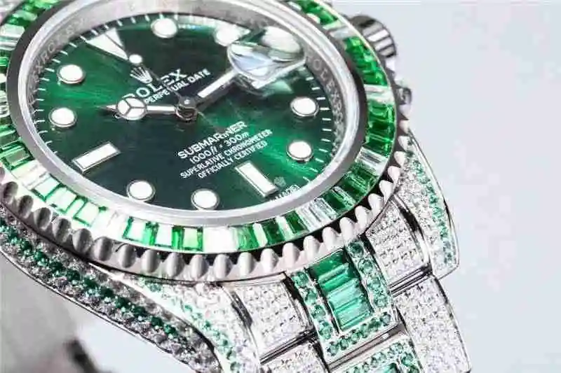 General Watches Rolex 904 Steel Water Ghost Luxury Full Diamond Special Edition! 40mm surface diameter Watch view 9
