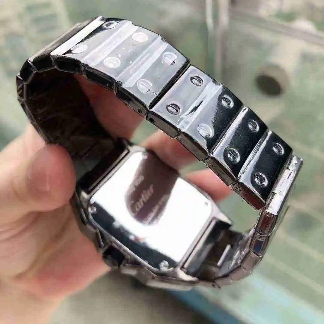 General Watches Cartier Sandos steel belt gun color drive belt Watch view 2