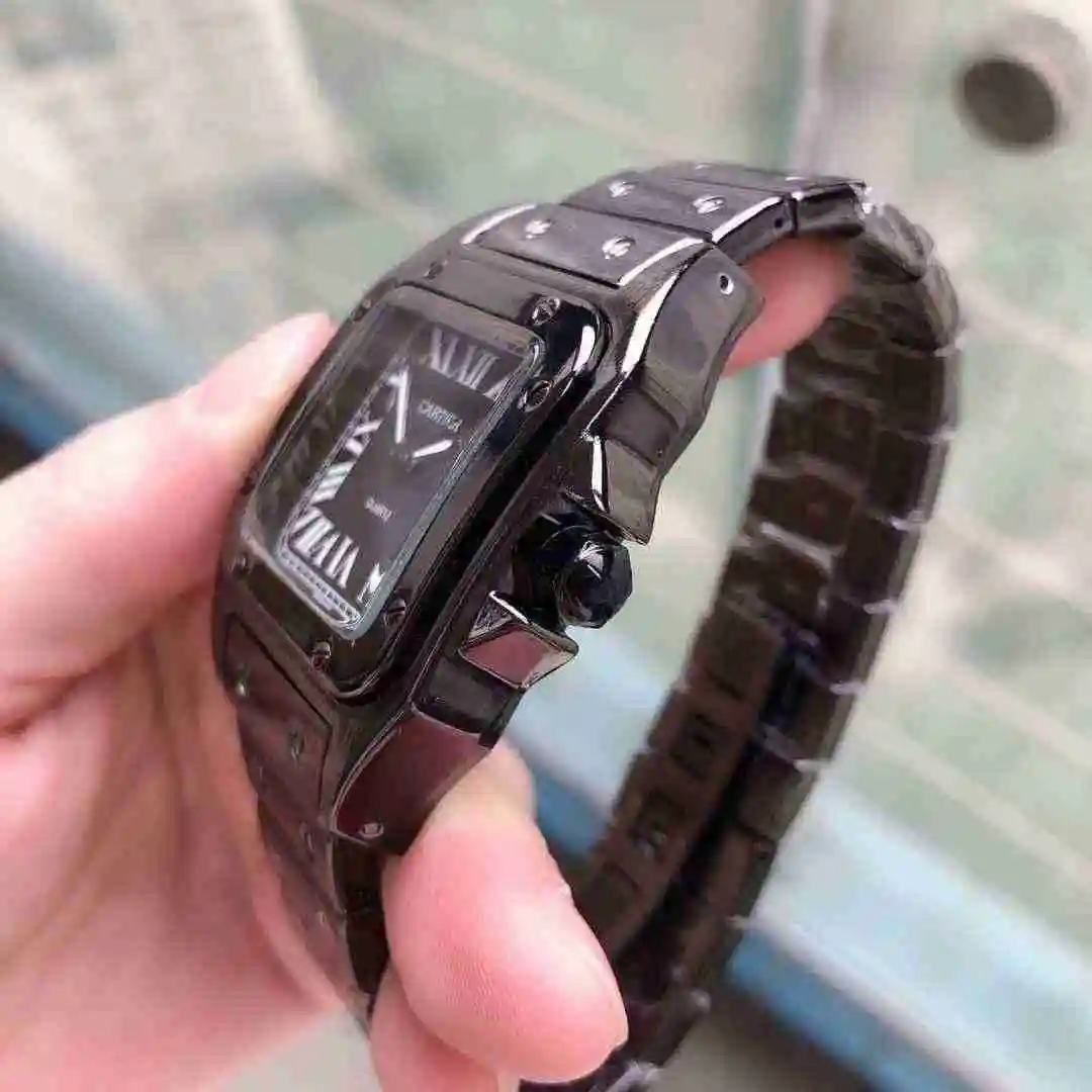 General Watches Cartier Sandos steel belt gun color drive belt Watch view 3