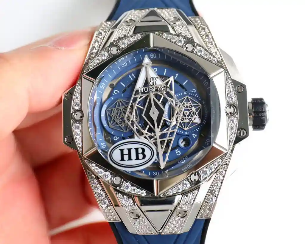 General Watches Hublot watch men's watch with original fully automatic mechanical movement top 316 stainless steel case strap mineral super mirror diameter 45mm KK view 6