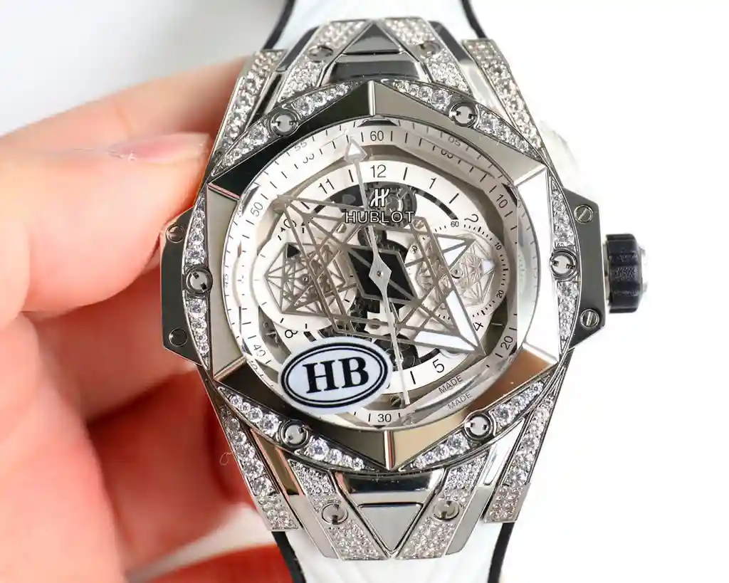 General Watches Hublot watch men's watch with original fully automatic mechanical movement top 316 stainless steel case strap mineral super mirror diameter 45mm KK view 9
