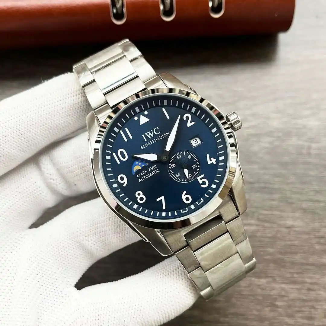 General Watches IWC Watch Wan@ men's watch with original fully automatic mechanical movement, top-grade 316 stainless steel case and strap, mineral super mirror, diameter 42mm KK05250 view 9