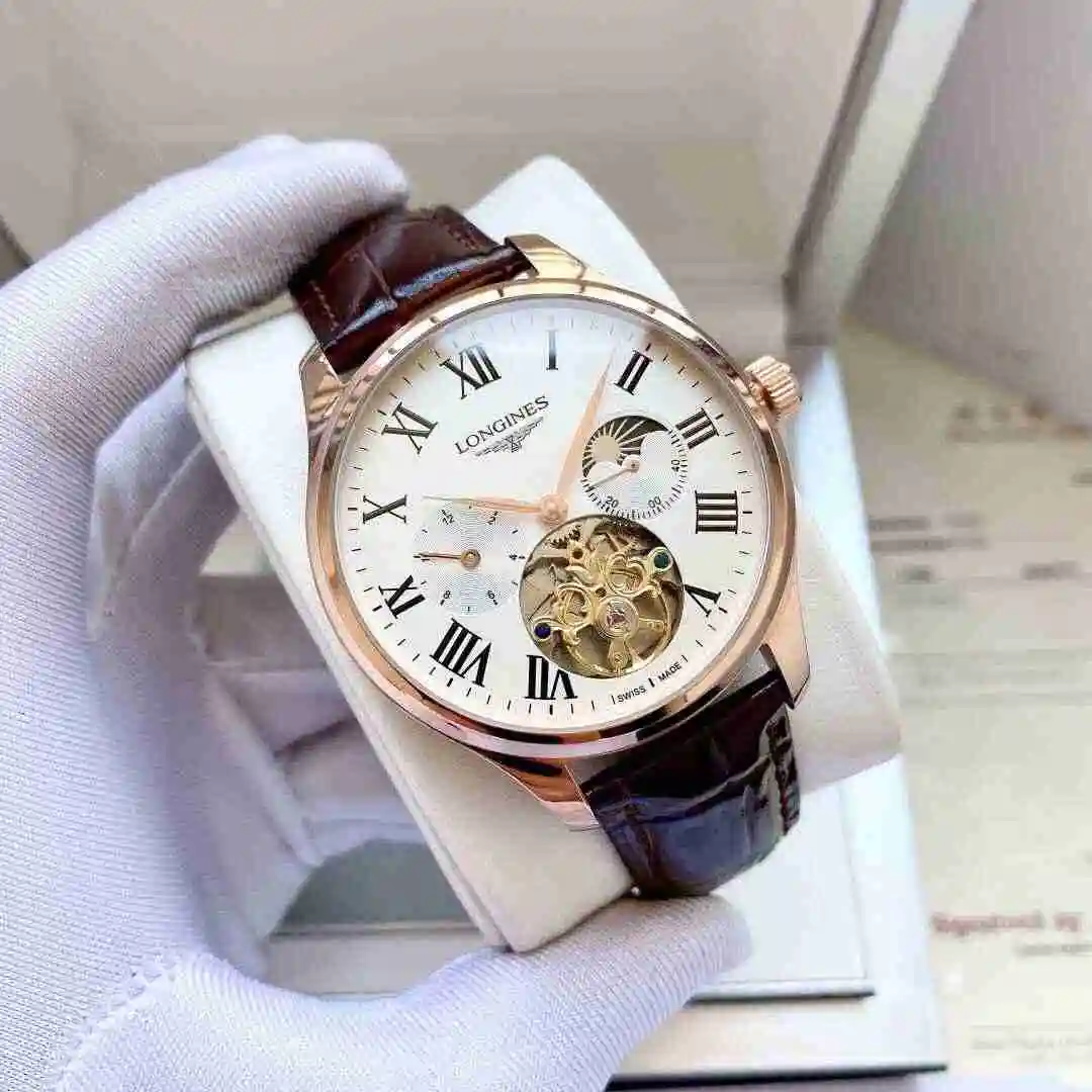 General Watches Longines watch for men with original fully automatic mechanical movement, top grade 316 precision steel case with mineral super strong mirror diameter 42mm KK05600 view 9