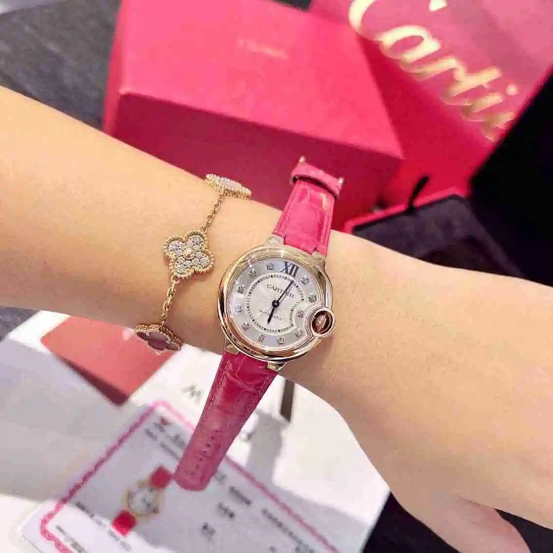 General Watches Cartier Watch Women's Watch Paired with Original Fully Automatic Mechanical Movement Top Grade 316 Precision Steel Case with Mineral Super Strong Mirror Diameter 33mm kk view 3