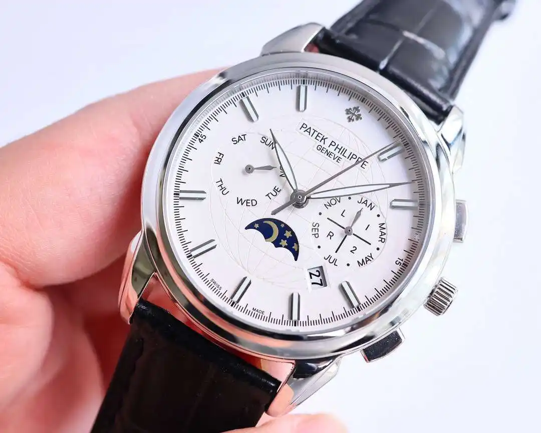 General Watches Patek Philippe Patek@Philippe watch men's watch with original fully automatic mechanical movement top 316 stainless steel case strap mineral super mirror diameter 41mm KK view 5