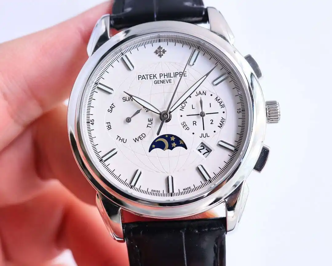General Watches Patek Philippe Patek@Philippe watch men's watch with original fully automatic mechanical movement top 316 stainless steel case strap mineral super mirror diameter 41mm KK view 6