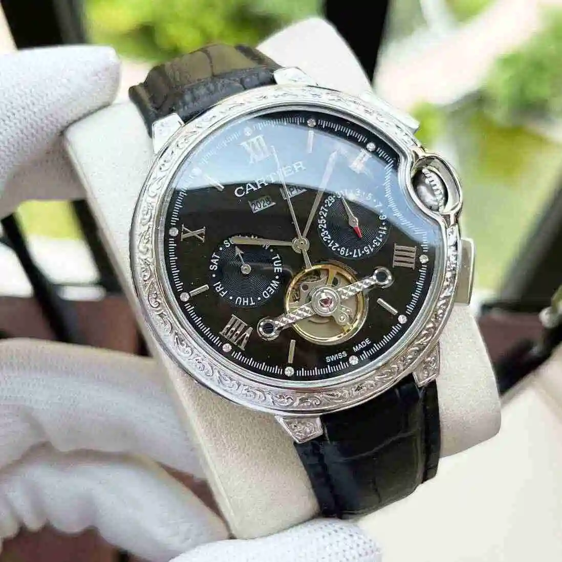 General Watches Cartier Watch Men's Watch Paired with Original Fully Automatic Mechanical Movement Top Grade 316 Precision Steel Case with Mineral Super Strong Mirror Diameter 44mm KK06550 view 6