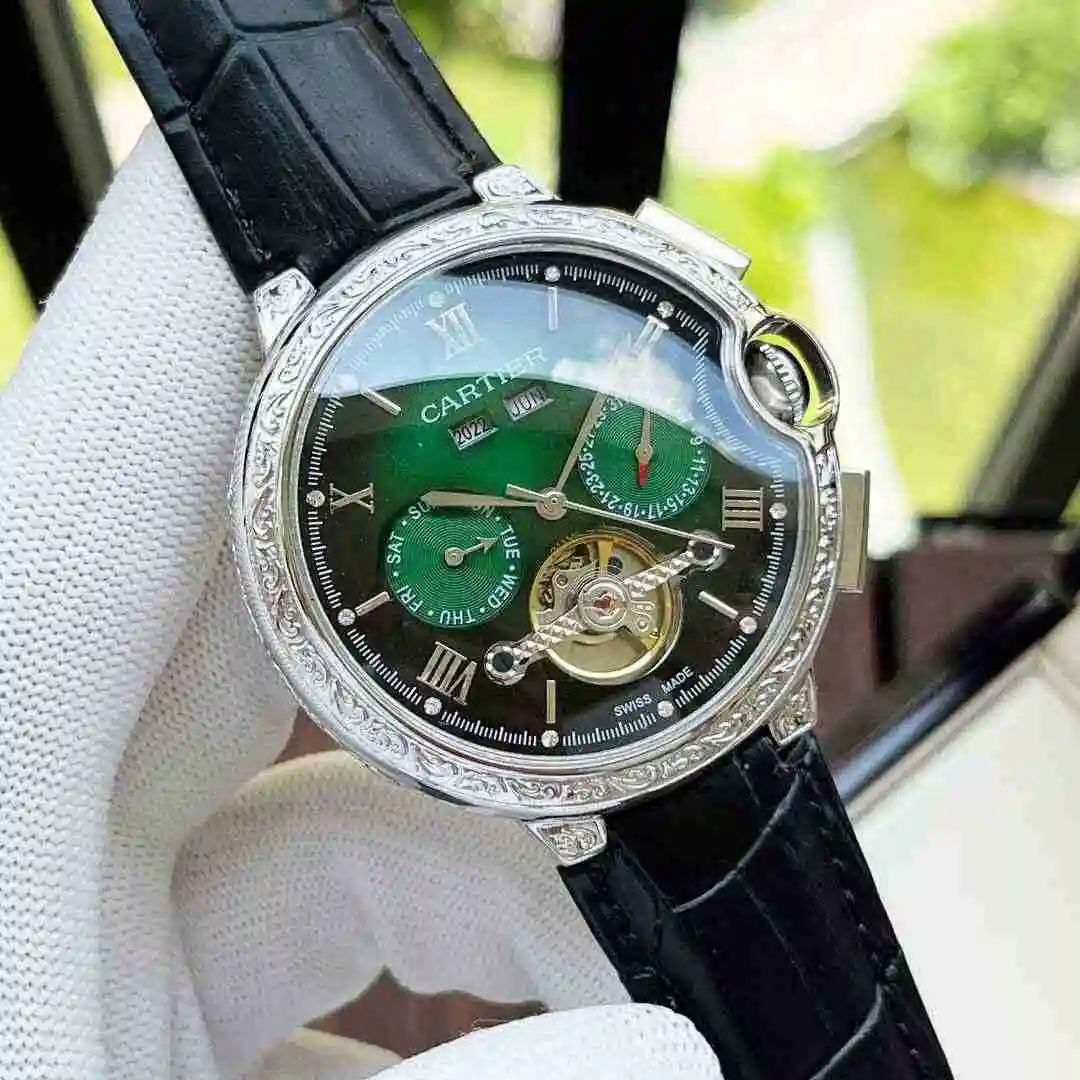 General Watches Cartier Watch Men's Watch Paired with Original Fully Automatic Mechanical Movement Top Grade 316 Precision Steel Case with Mineral Super Strong Mirror Diameter 44mm KK06550 view 8