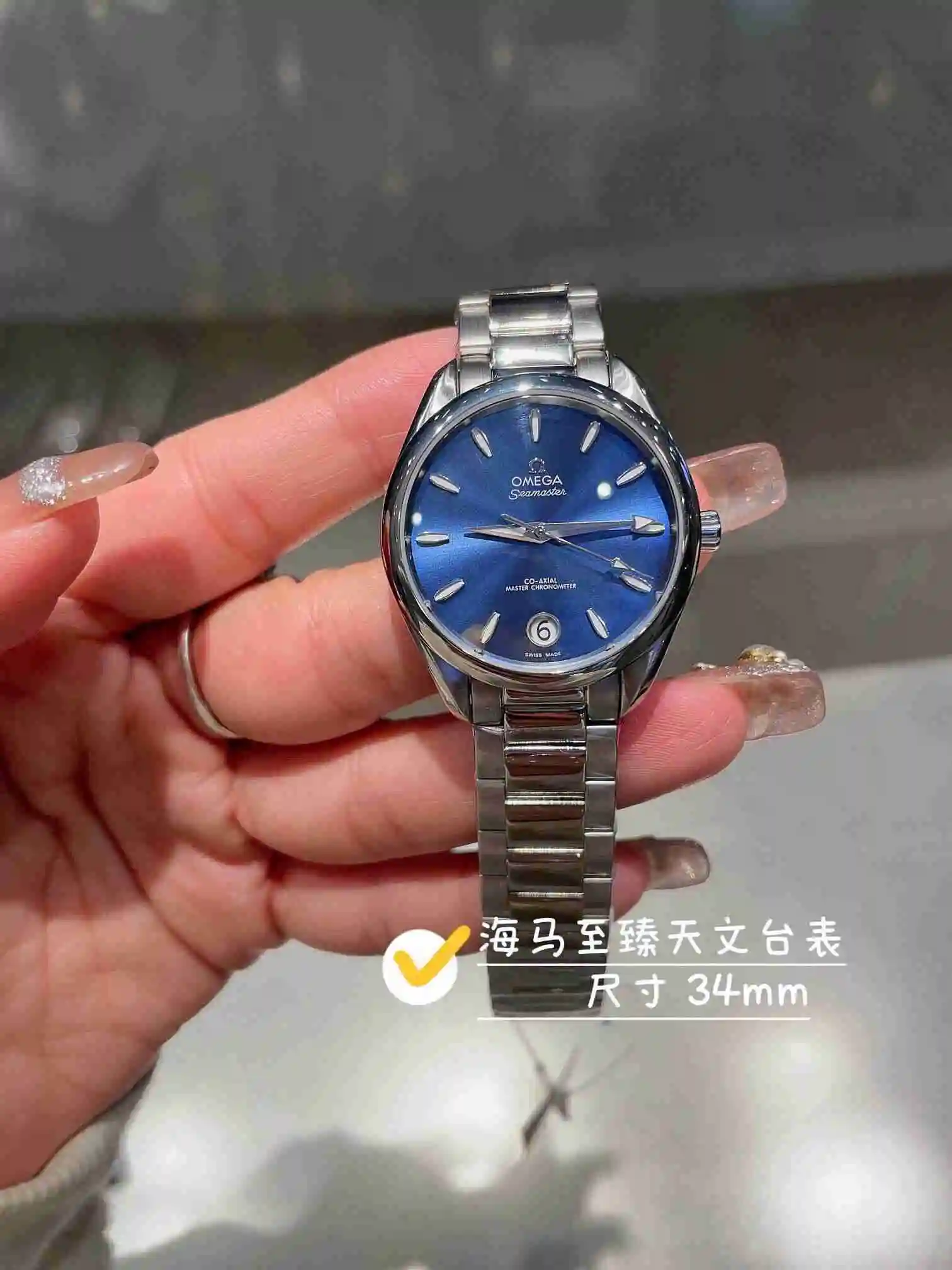 General Watches Omega Watch Women's Watch Paired with Original Fully Automatic Mechanical Movement Top Grade 316 Precision Steel Case with Mineral Super Strong Mirror Diameter 34cm KK03250 view 4