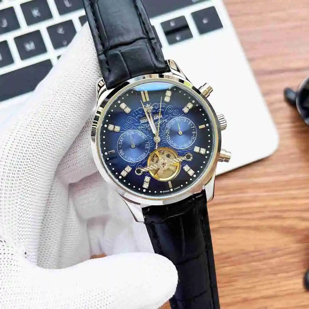 General Watches Patek Philippe Watch Men's Watch Paired with Original Fully Automatic Mechanical Movement Top Grade 316 Precision Steel Case Case with Mineral Super Strong Mirror Diameter 43mm KK05050 view 9
