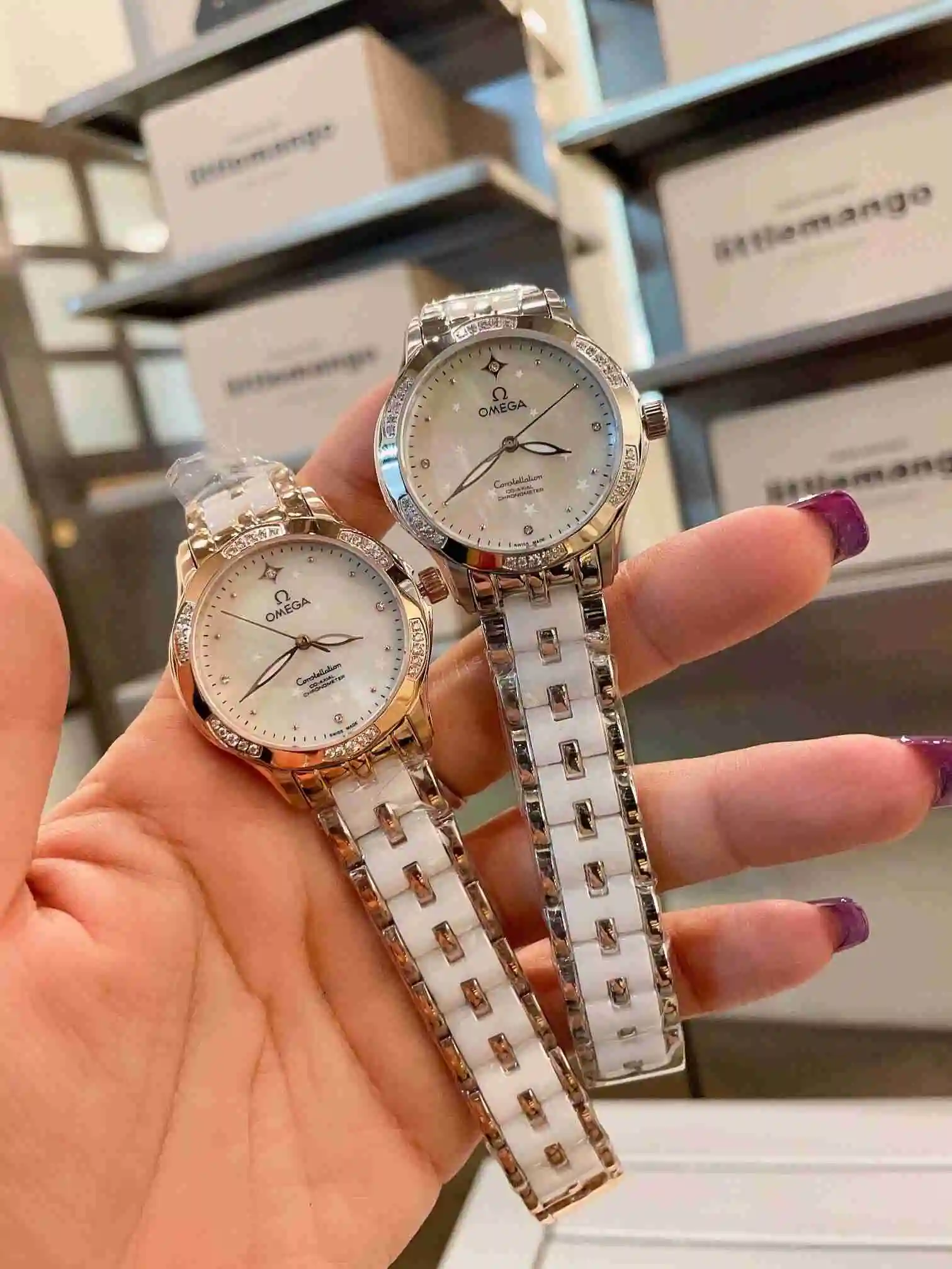 General Watches Omega Watch Women's Watch Paired with Original Fully Automatic Mechanical Movement Top Grade 316 Precision Steel Case with Mineral Super Strong Mirror Diameter 35cm KK03050 view 2