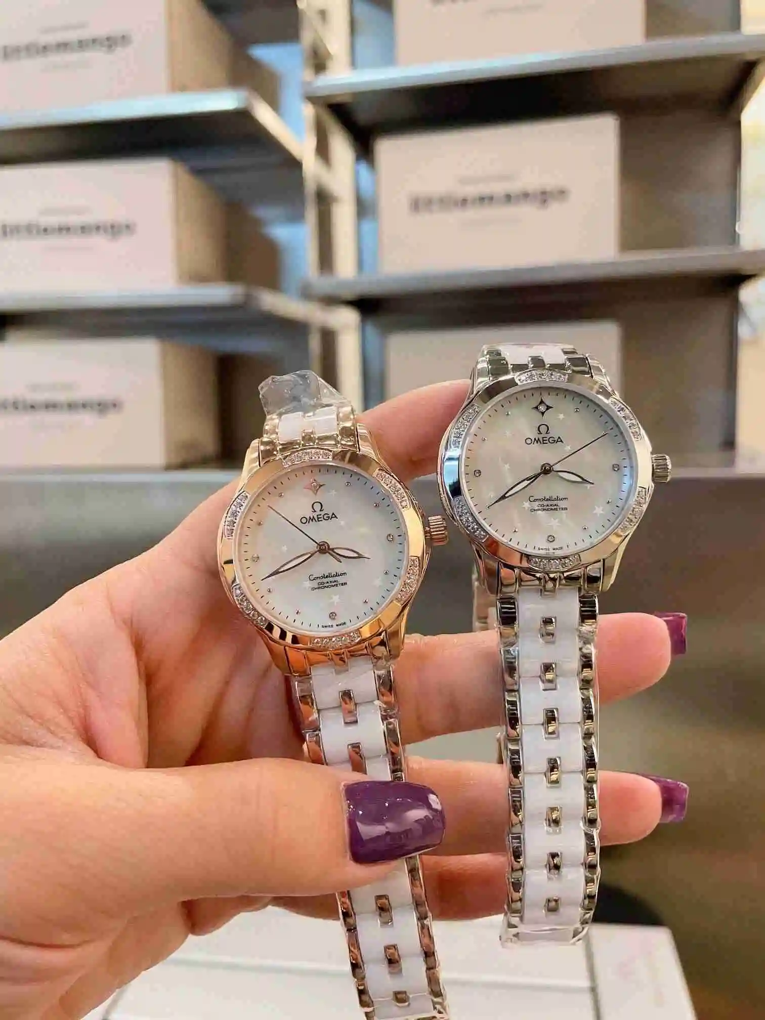 General Watches Omega Watch Women's Watch Paired with Original Fully Automatic Mechanical Movement Top Grade 316 Precision Steel Case with Mineral Super Strong Mirror Diameter 35cm KK03050 view 3