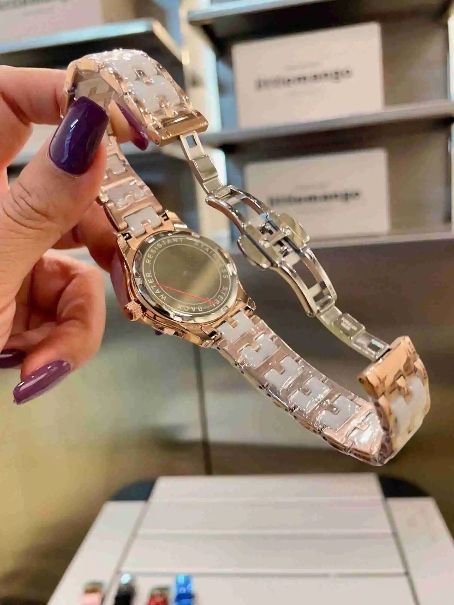 General Watches Omega Watch Women's Watch Paired with Original Fully Automatic Mechanical Movement Top Grade 316 Precision Steel Case with Mineral Super Strong Mirror Diameter 35cm KK03050 view 4