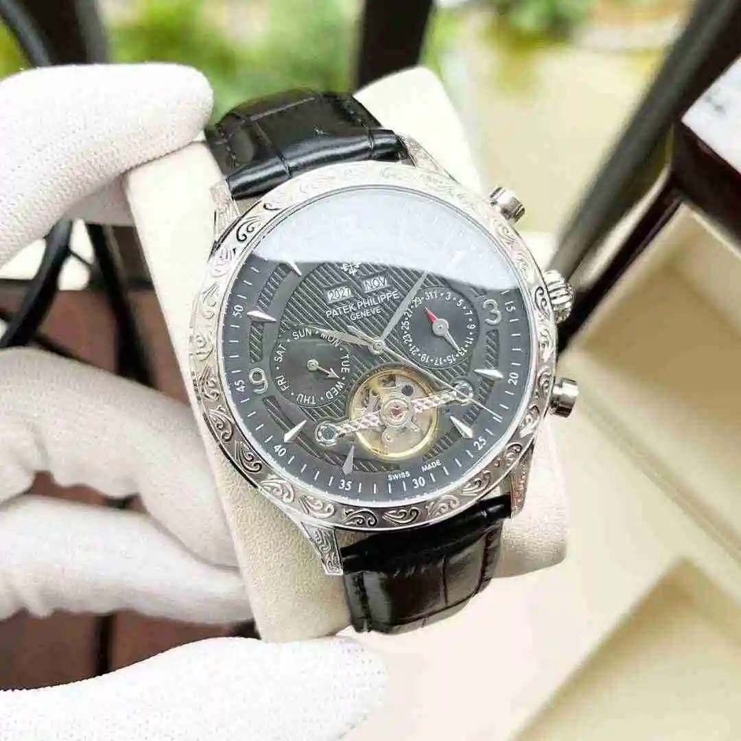 General Watches Patek Philippe Watch Men's Watch Paired with Original Fully Automatic Mechanical Movement Top Grade 316 Precision Steel Case Case with Mineral Super Strong Mirror Diameter 42mm KK06 2 view 6