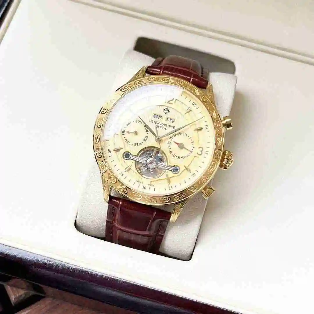 General Watches Patek Philippe Watch Men's Watch Paired with Original Fully Automatic Mechanical Movement Top Grade 316 Precision Steel Case Case with Mineral Super Strong Mirror Diameter 42mm KK06 2 view 9