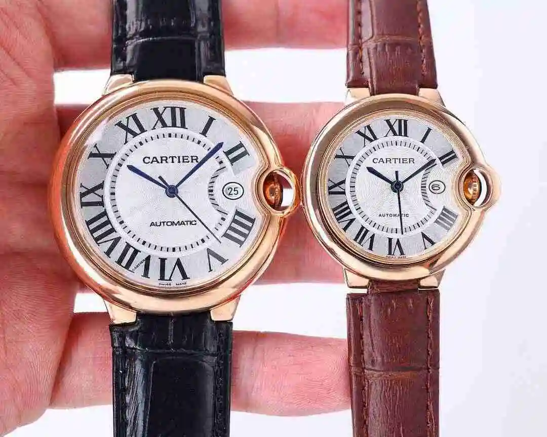 General Watches Cartier Watch Couple Paired Watch Paired with Original Fully Automatic Mechanical Movement Top Grade 316 Precision Steel Case with Mineral Super Strong Mirror Diameter Male 42mm Female 33mm kk07 1 view 7