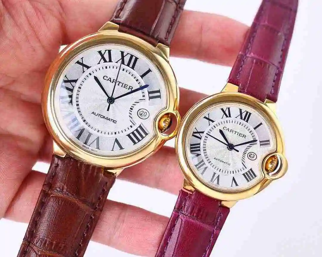 General Watches Cartier Watch Couple Paired Watch Paired with Original Fully Automatic Mechanical Movement Top Grade 316 Precision Steel Case with Mineral Super Strong Mirror Diameter Male 42mm Female 33mm kk07 1 view 8