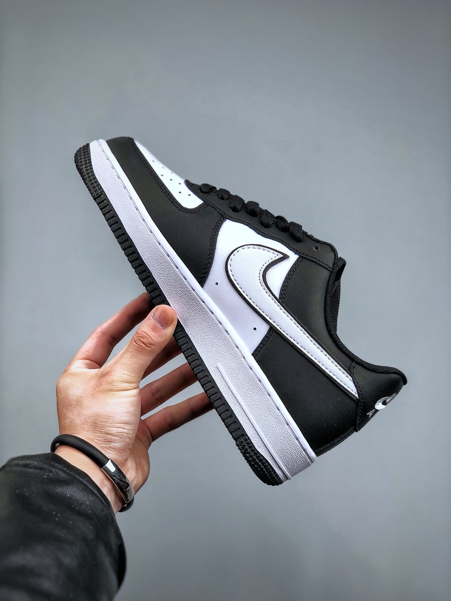 Nike Air Force 1 Sneakers Black and White detail view 1