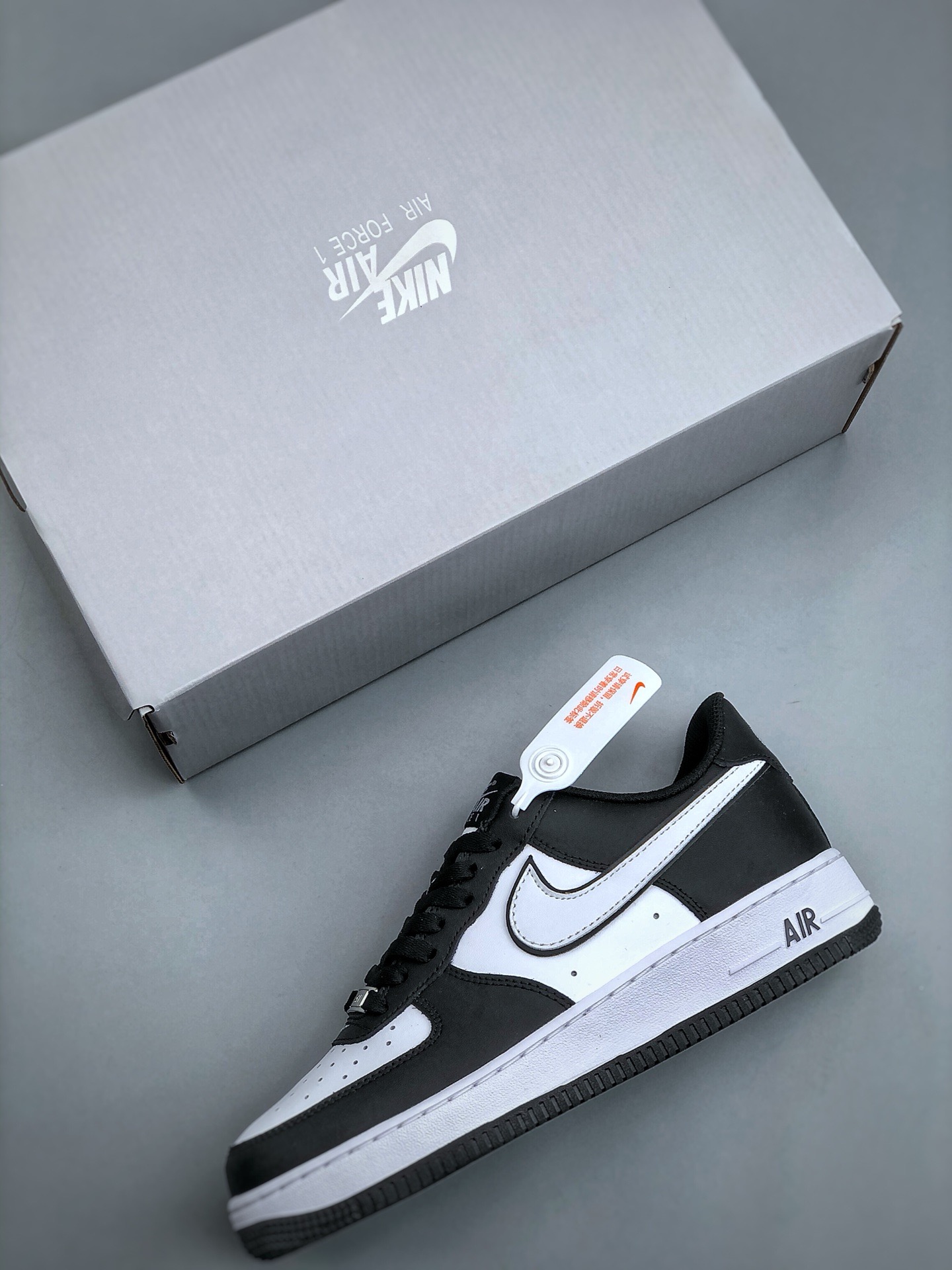 Nike Air Force 1 Sneakers Black and White detail view 2
