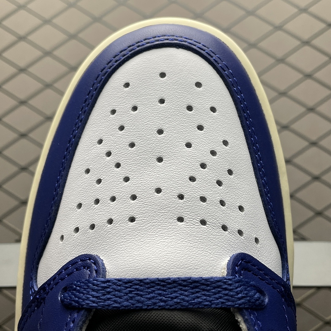 Nike Air Jordan 1 High Casual Shoes White Blue detail view 1